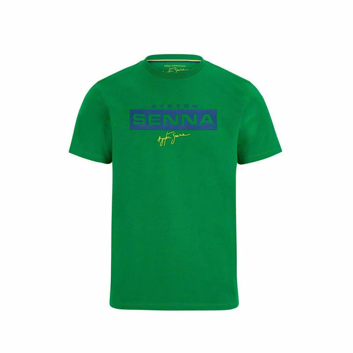 Ayrton Senna Fanwear Logo T-Shirt - Green/Navy/Yellow