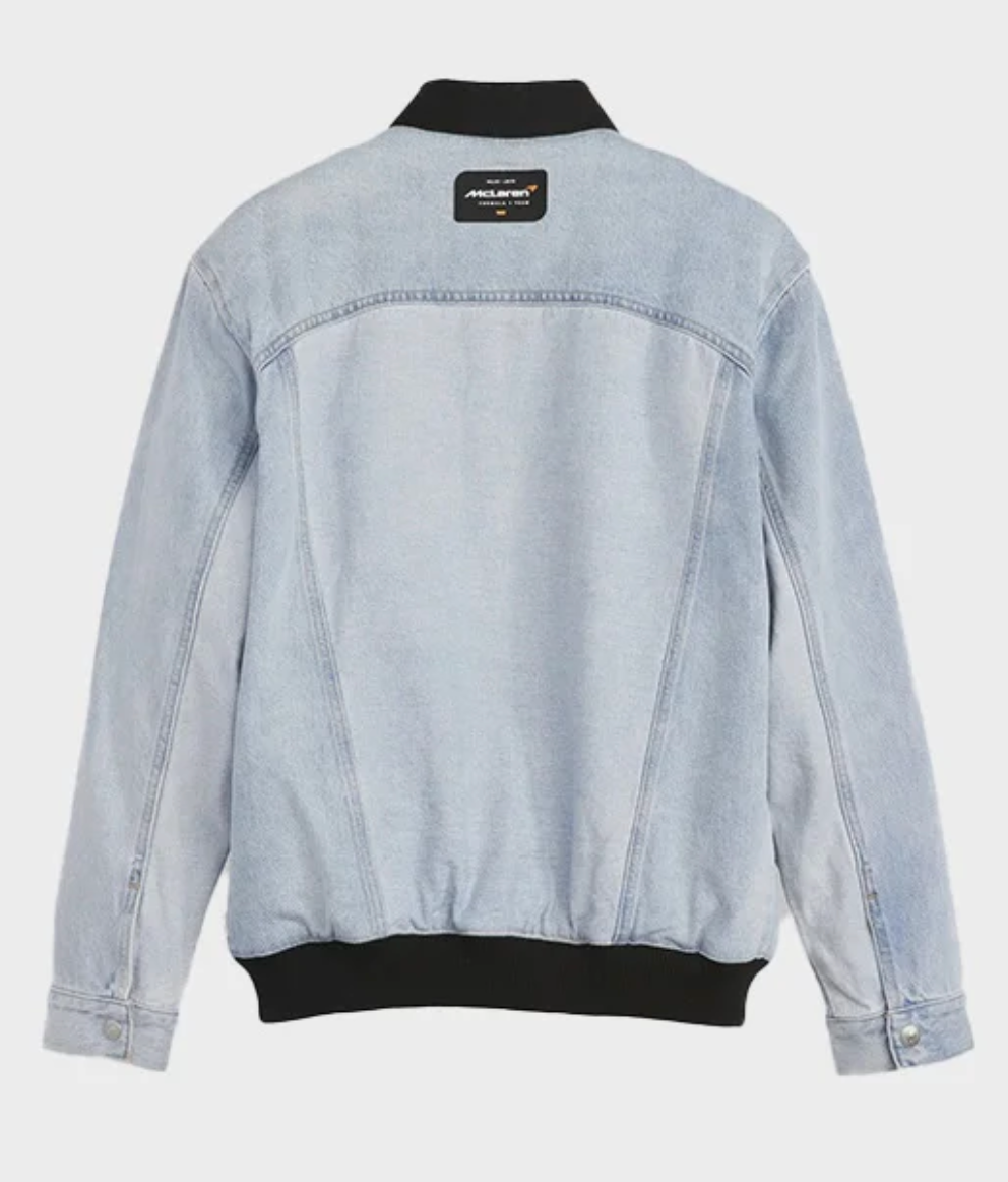 Levi's X Mclaren Racing Track Trucker Bomber Jacket Denim