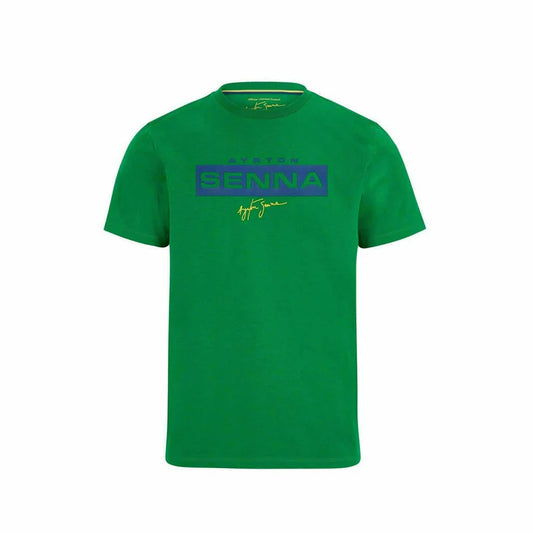 Ayrton Senna Fanwear Logo T-Shirt - Green/Navy/Yellow